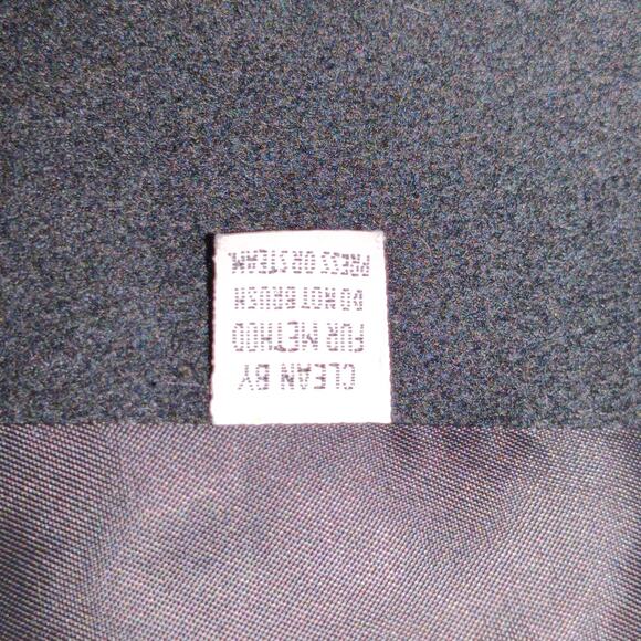 Steve by Searle Black Wool Blend Coat Faux Fur Trim Button Front Vintage XL-est - Picture 11 of 12